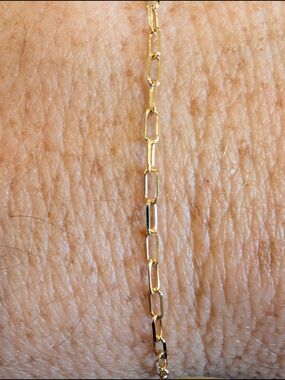 10k Gold Paperclip Bracelet Anklet 10 -in - NEW
